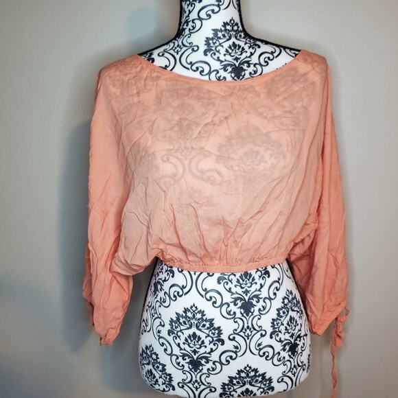 𝅺Minkpink medium women's peach crop top new with tags - Picture 1 of 7